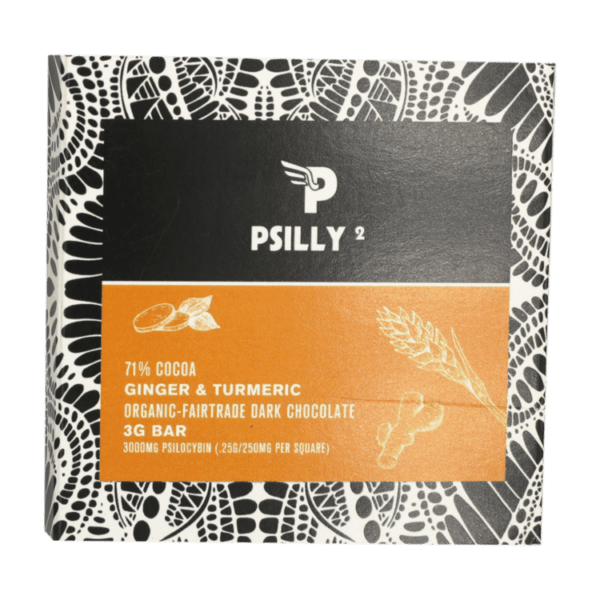 Psilly - Dark Chocolate Bar - Ginger & Turmeric | Shroom Gummies Canada